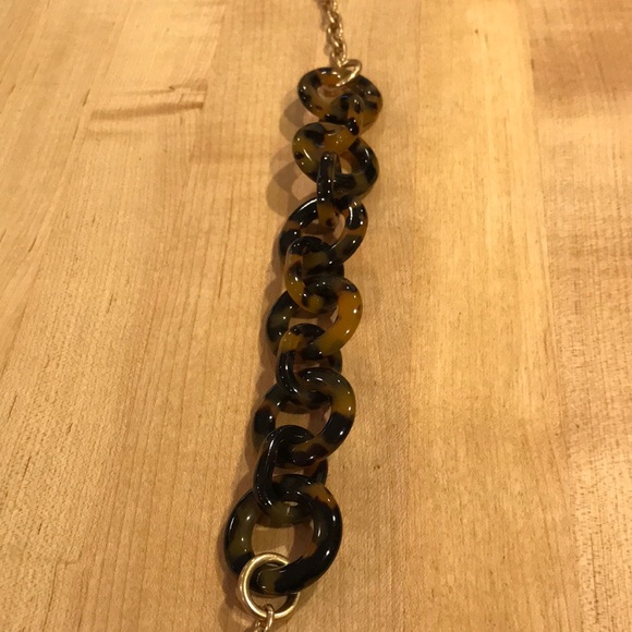 J. Crew Tortoise Shell Enamel Loop Necklace - Picture 9 of 12